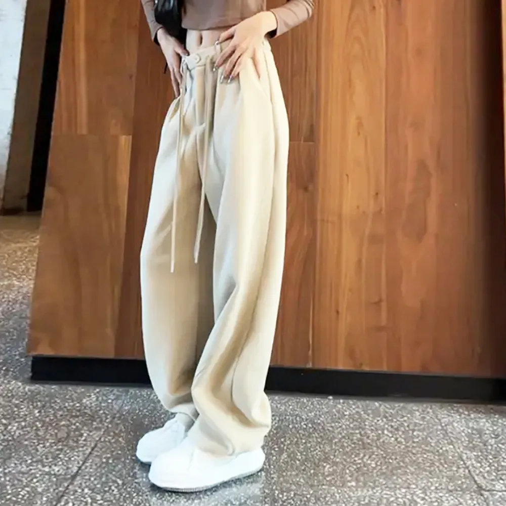 【MsMore】拖地洋氣香蕉褲顯瘦垂感寬鬆高腰休閒百搭長褲#116524(3色)