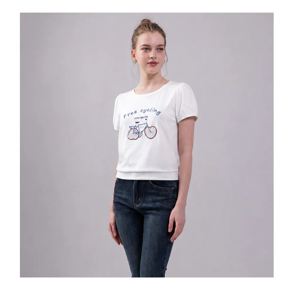 【Iris Girls 艾莉詩】Free cycling珠飾刺繡T恤(61949)