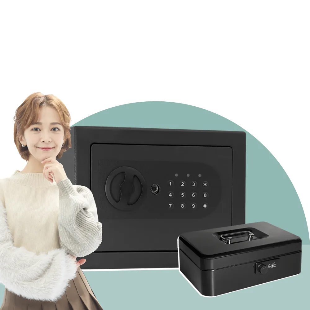 【發億金庫】買大送小 智慧型保險箱 ET-17b+現金盒c2 (密碼 緊急開啟鑰匙 保險櫃)