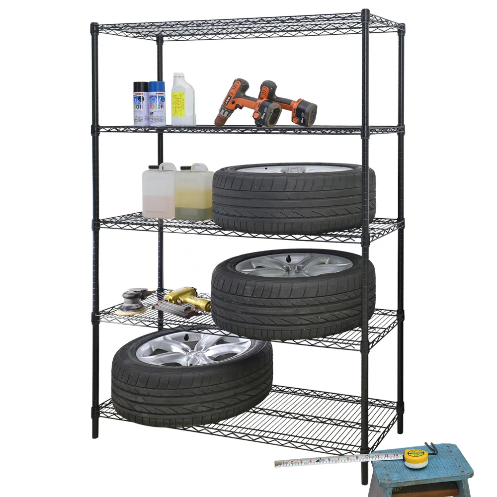 【居家cheaper】荷重型 烤黑 60X121X150CM 五層置物架(每層耐重100KG 層架鐵架 置物架 貨架)
