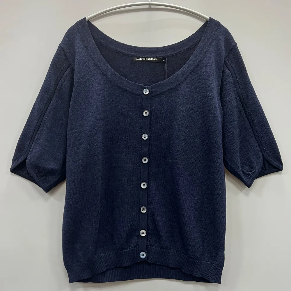 【MAGIQUE WARDROBE】圓領七分袖細針織上衣(3色)