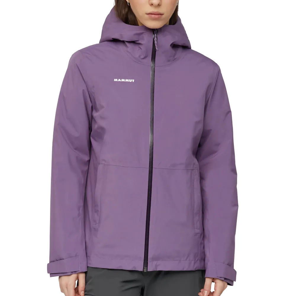 【Mammut 長毛象】Linard HS Thermo Hooded Jacket AF 防水繩化纖保暖連帽外套 帕洛亞紫 女款 #1010-32180