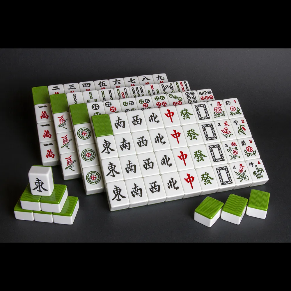 【商密特】電動桌專用磁性麻將-標準綠(台灣刻工標準版36#規格)