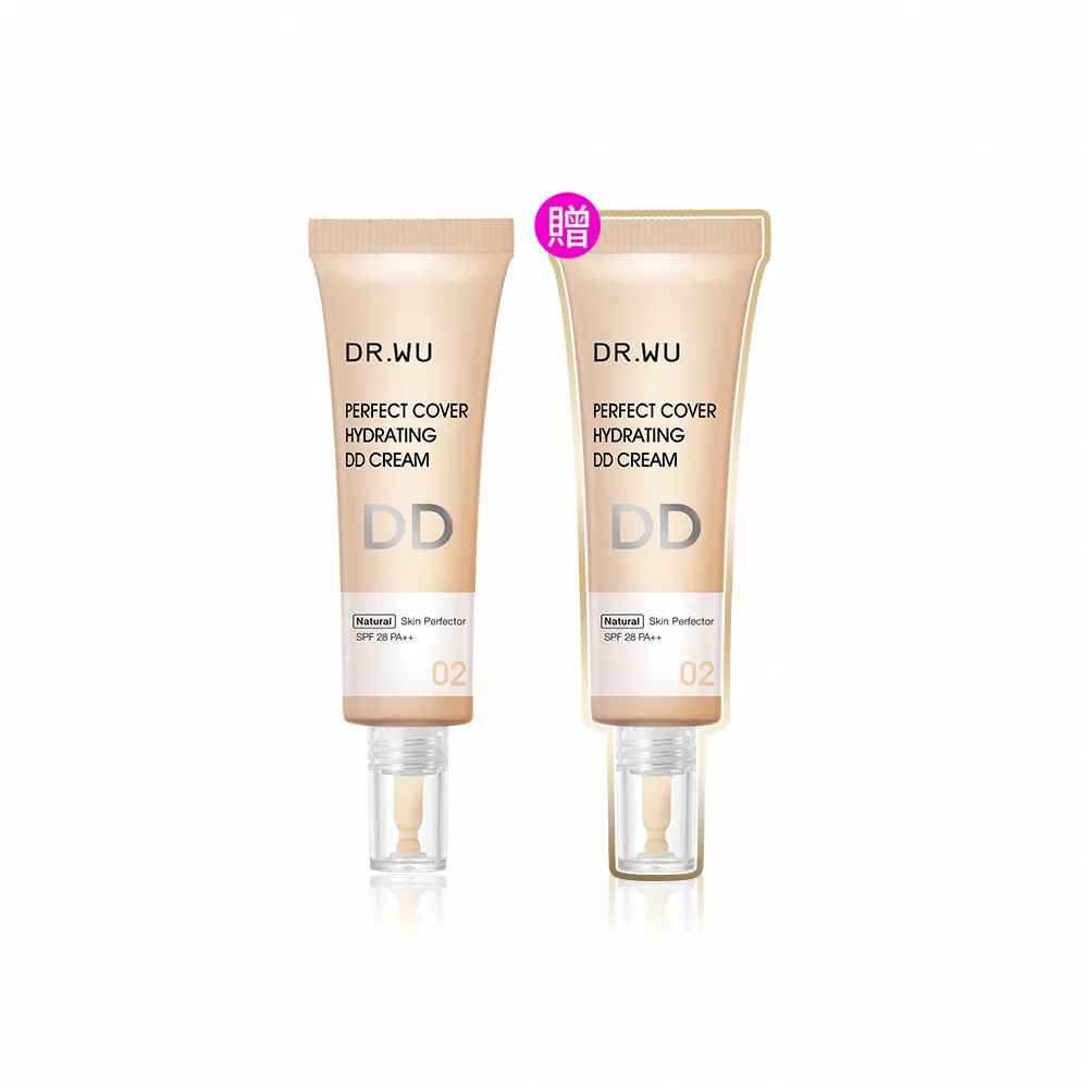 【DR.WU 達爾膚】超完美保濕DD霜SPF28 40ML(自然色 2入組)