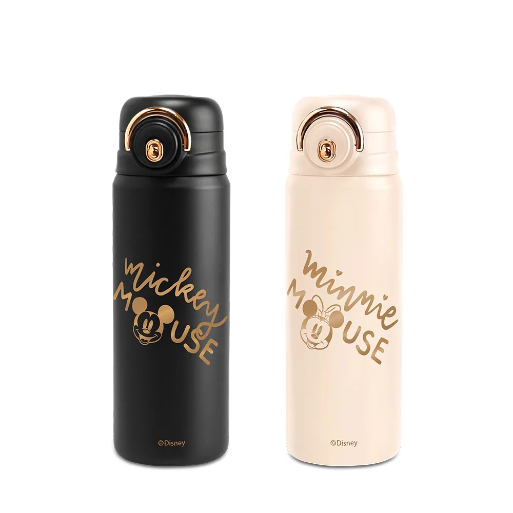 【SENSE LAB·好感製所】Disney迪士尼 金色米奇 不銹鋼真空雙飲保溫瓶(600ml/買1送1)