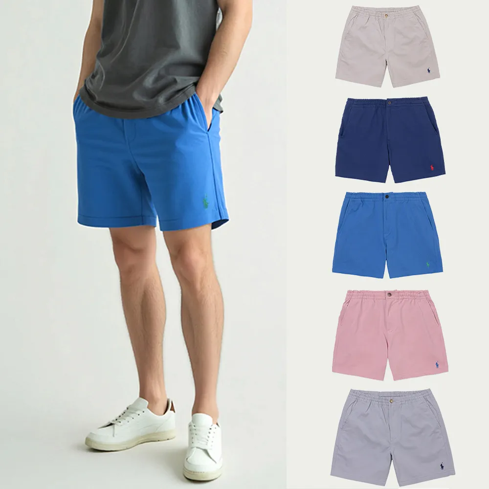 【RALPH LAUREN】RL POLO 經典刺繡小馬透氣棉短褲 休閒褲-多色選(平輸品/涼爽舒適)