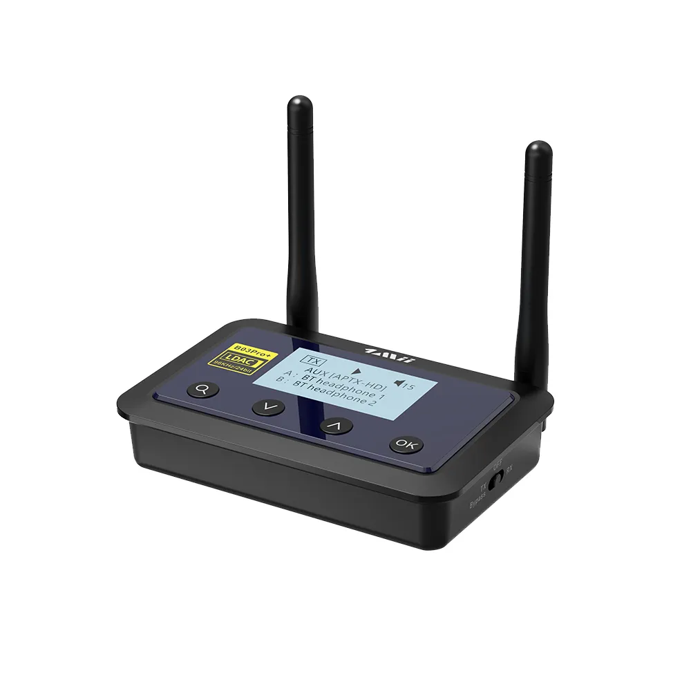 【1Mii】B03 Pro Plus LCD 螢幕顯示音訊藍牙發射接收器(LDAC aptX HD 高解析 光纖 Alexa Echo)