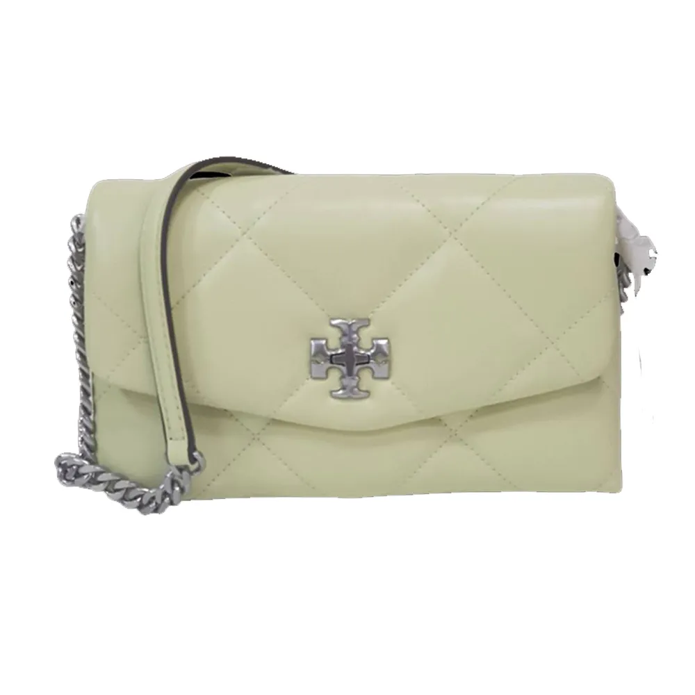 【TORY BURCH】TB 新款 Kira 十字LOGO絎縫肩背包斜背包旋鈕開合(牛油果綠/贈原廠防塵袋紙袋/七夕情人節)