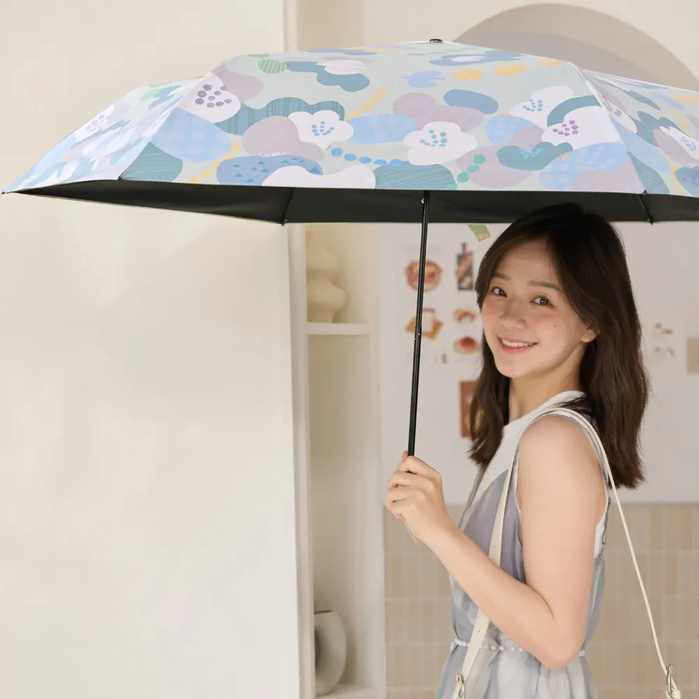【rento】碳纖輕量黑膠晴雨傘-花鳥漫漫 多色(碳纖傘骨 日系傘 黑膠傘 防曬 降溫  抗UV)