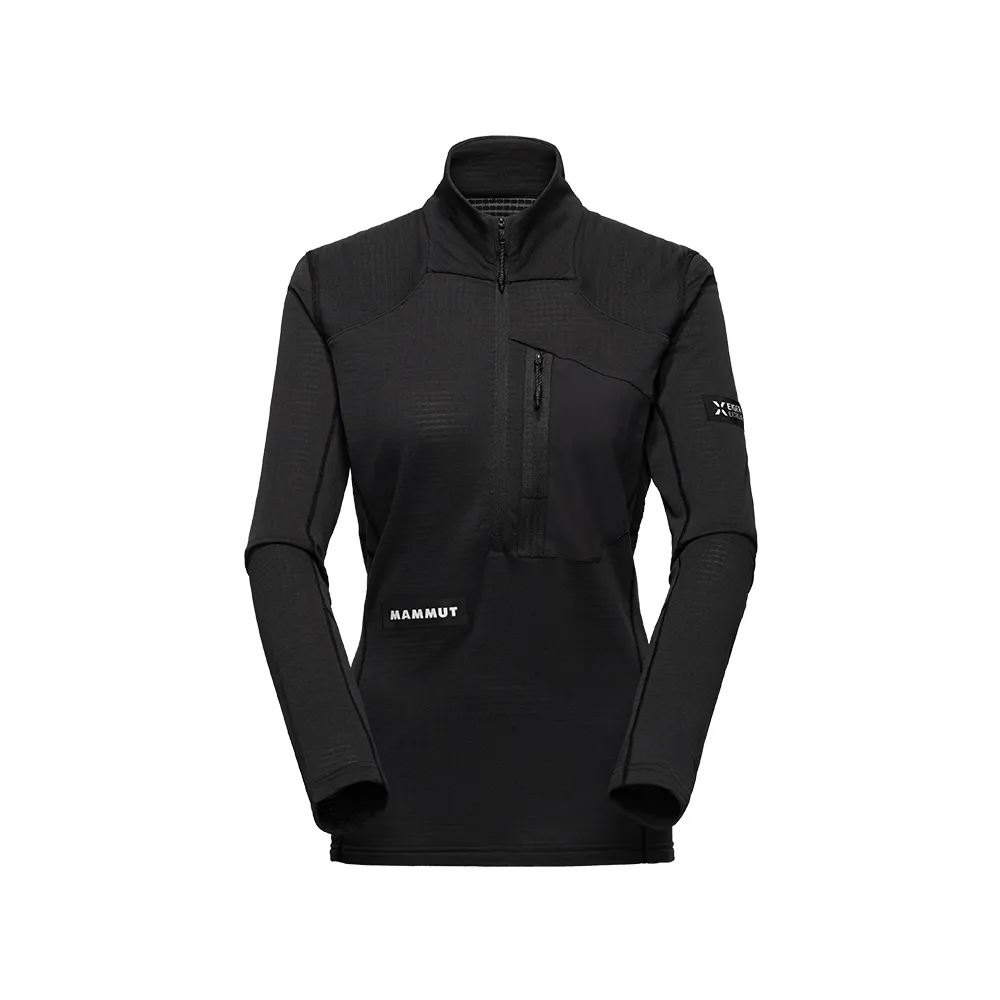 【Mammut 長毛象】Eiger Nordwand Advanced FL 極限艾格立領保暖半拉排汗衣  黑色 女款 #1016-01780