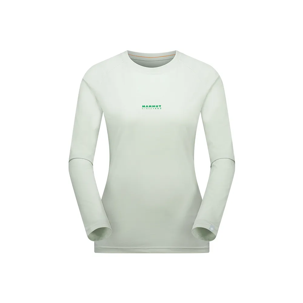 【Mammut 長毛象】QD Logo Print LS T-Shirt AF W 快乾LOGO長袖T恤 鼠尾草銀綠PRT1 女款 #1016-01040
