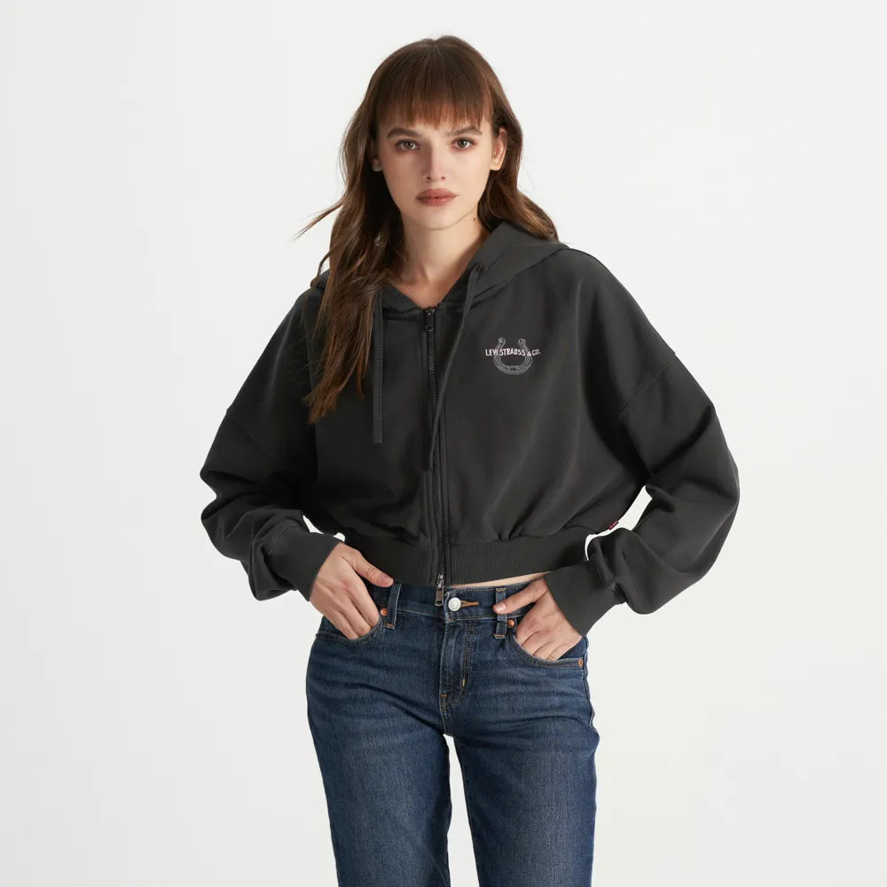 【LEVIS】女款 短版外套 胸口印花  舒適外套  熱賣單品 0016L-0001