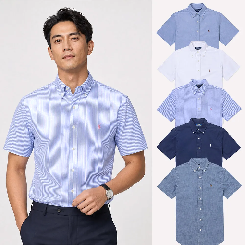 【RALPH LAUREN】RL POLO 經典刺繡小馬短袖襯衫-多色選(CLASSIC FIT/平輸品)