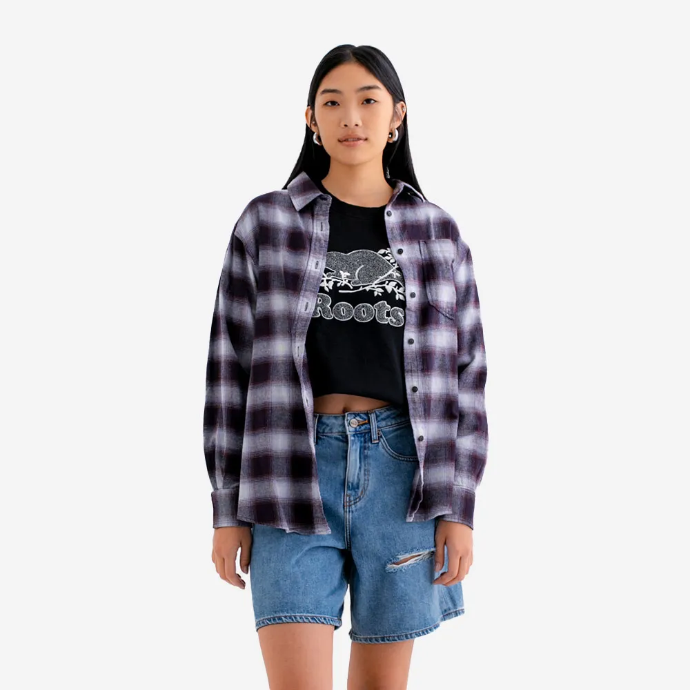 【Roots】Roots女裝- MANNING FLANNEL RELAXED 襯衫(暗栗色)