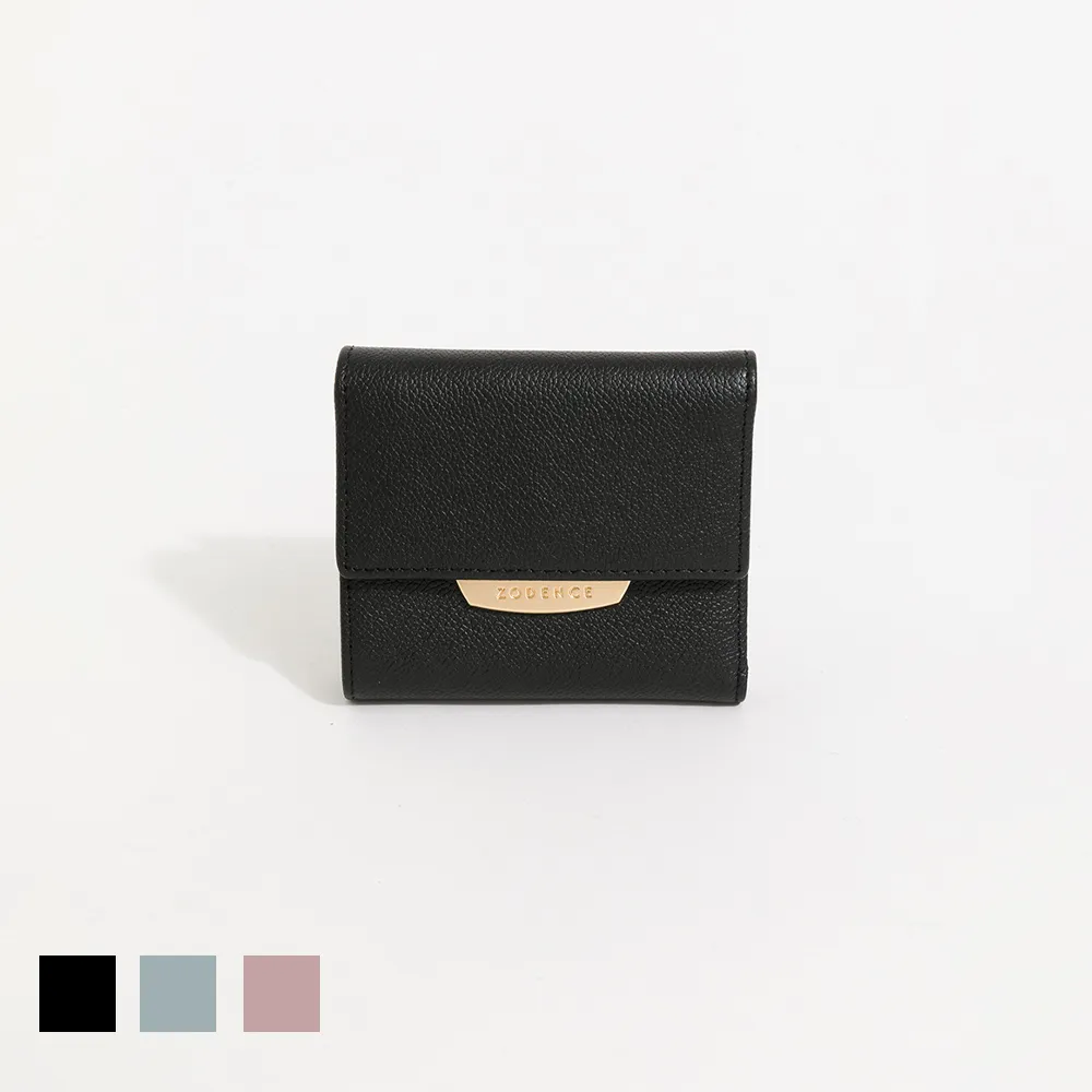 【ZODENCE 佐登司】NOVIA進口真皮三折迷你短夾(多色)