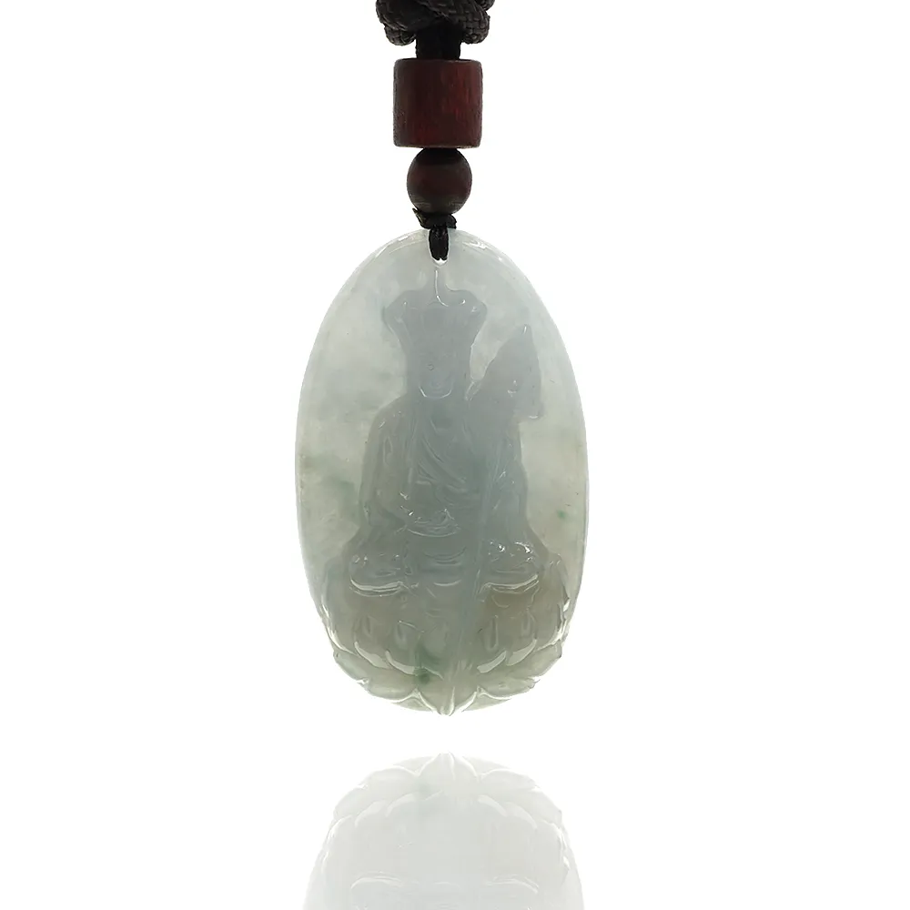 【喜緣玉品】地藏 天然翡翠A貨 冰烏雞 地藏菩薩 玉珮-僅此一品(開運風水)(直)