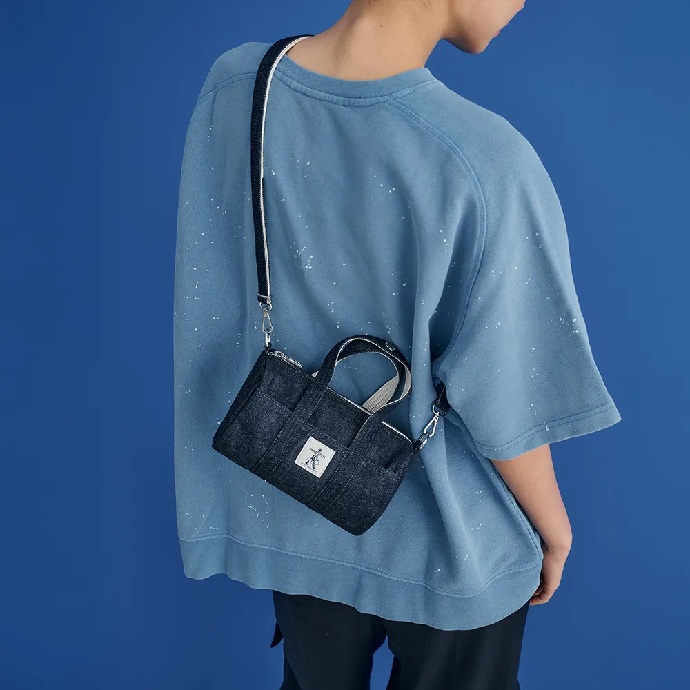 【PORTER INTERNATIONAL】自由丹寧NIMES手提包M(深藍)
