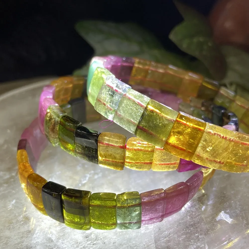 【Cozy 世界水晶原礦與茶】碧璽手排 7.5mm 32-5(最聚財、聚福、辟邪的寶石)