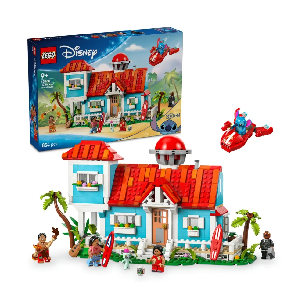 【LEGO 樂高】迪士尼系列 43268 《星際寶貝》海灘小屋(莉蘿 史迪奇 兒童玩具 積木)