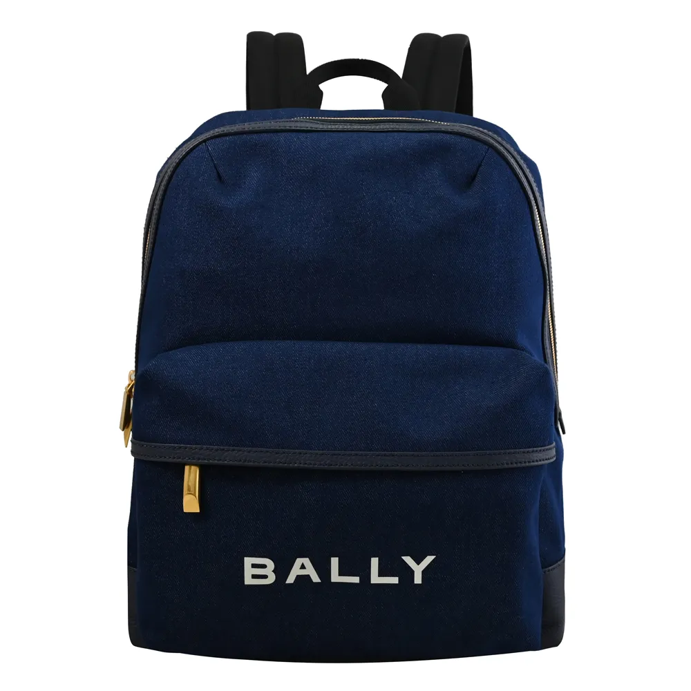 【BALLY】簡約燙印LOGO帆布大旅用包商務包後背包(全新福利品)