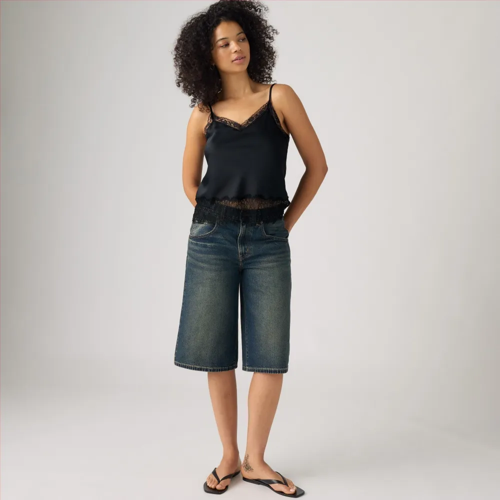 【LEVIS】Super Baggy低腰寬鬆牛仔短褲 女生牛仔褲 人氣新品 005DT-0017