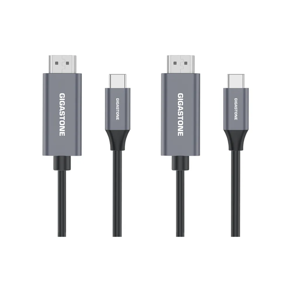 【GIGASTONE 立達】Type-C to HDMI2.0 4K螢幕傳輸線1M 2入組(支持iPhone17/iPad/MacBook)
