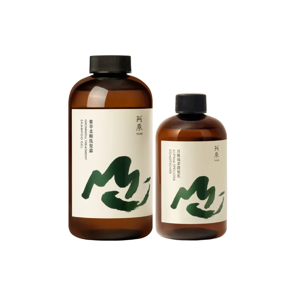 【阿原】紫草柔順洗髮露-500mL*1+月桃絲柔潤髮乳-250mL*1(洗髮精+潤髮乳)(清潔同時保養)
