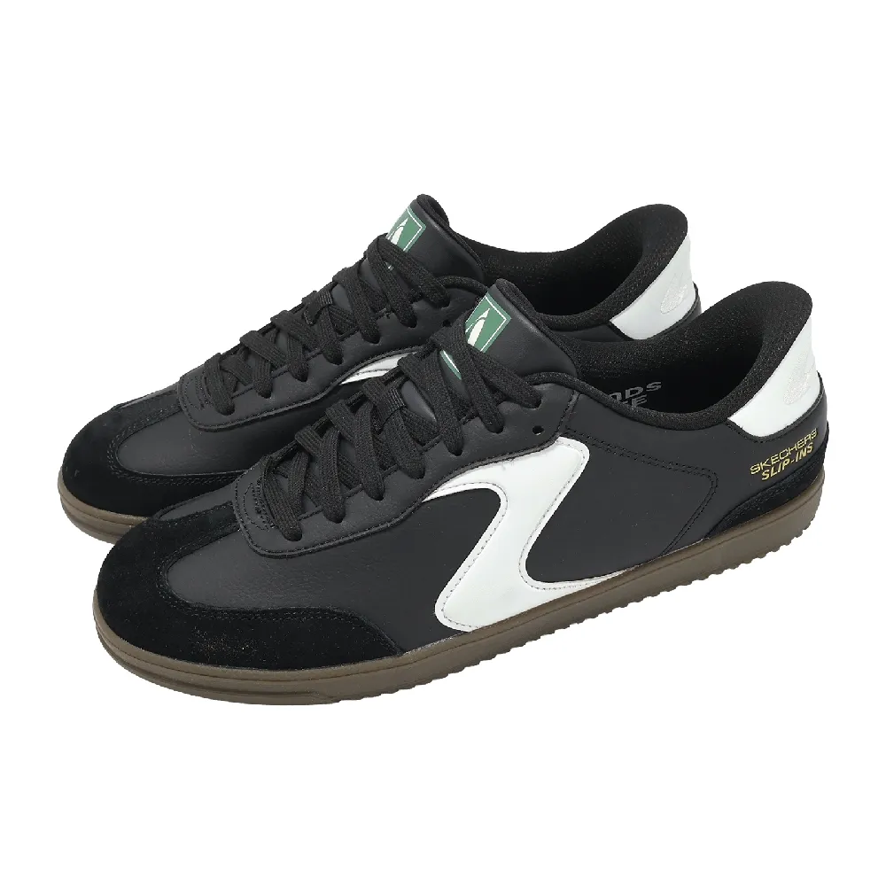 【SKECHERS】休閒鞋 Hotshot-Relegate Slip-Ins 男女鞋 寬楦 黑 白 舒華同款(254154-WBKW)
