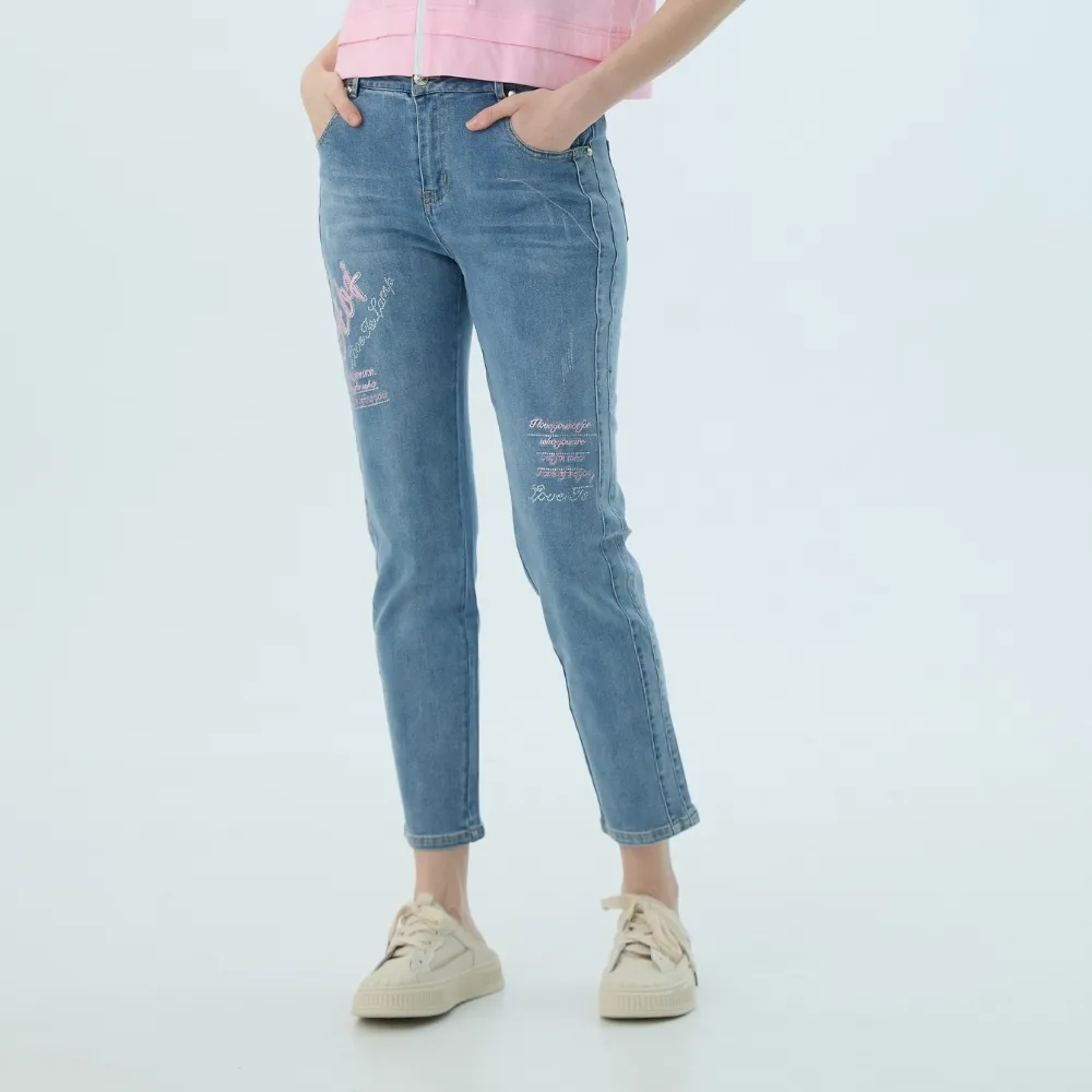 【Qiruo 奇若名品】春夏專櫃精品藍色牛仔褲2499C 牛仔褲