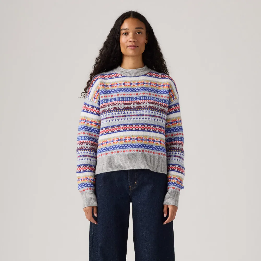 【LEVIS】女款 羊毛針織衫 針織毛衣 蘇格蘭圖騰 女生上衣 熱賣單品 0037V-0003