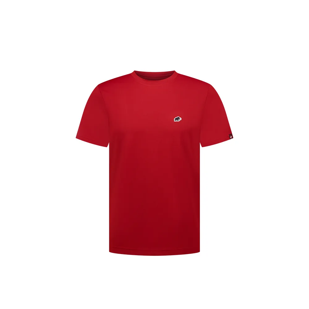 【Mammut 長毛象】Mammut Essential AF 防曬布章LOGO短袖T恤 男款 深經典紅 PRT1 #1017-05080