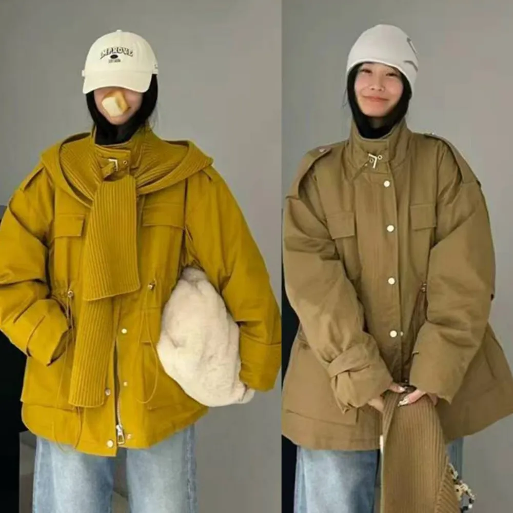 【巴黎精品】頂級真羽絨外套90%鵝絨羽絨衣秋冬外套上衣大碼休閒女裝(針織圍巾帽長款6色n1lr32)
