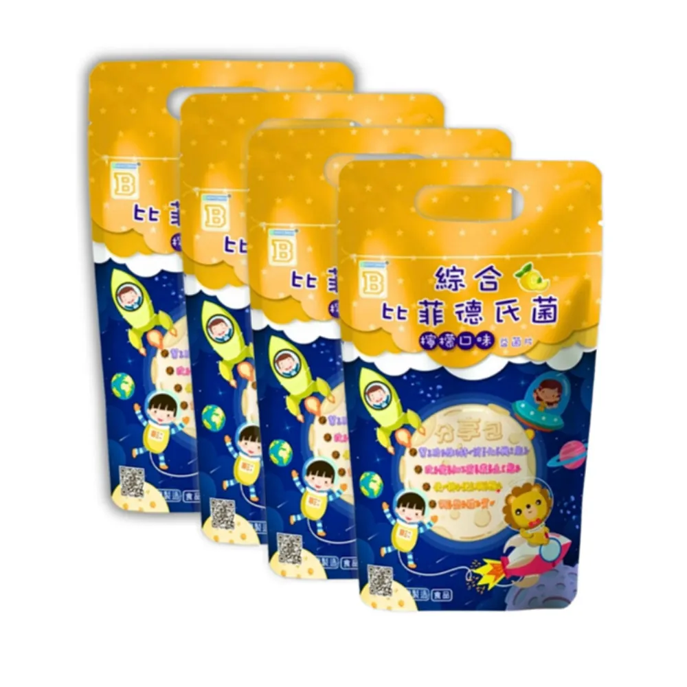 【東亞生技】綜合比菲德氏菌益菌片 檸檬口味4入組(45包/袋)