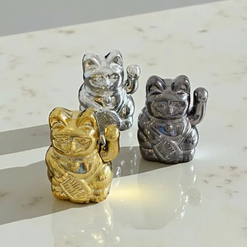 【台隆手創館】Lucky Cats Solar 幸運繽紛太陽能招財貓 新春擺飾-電鍍款