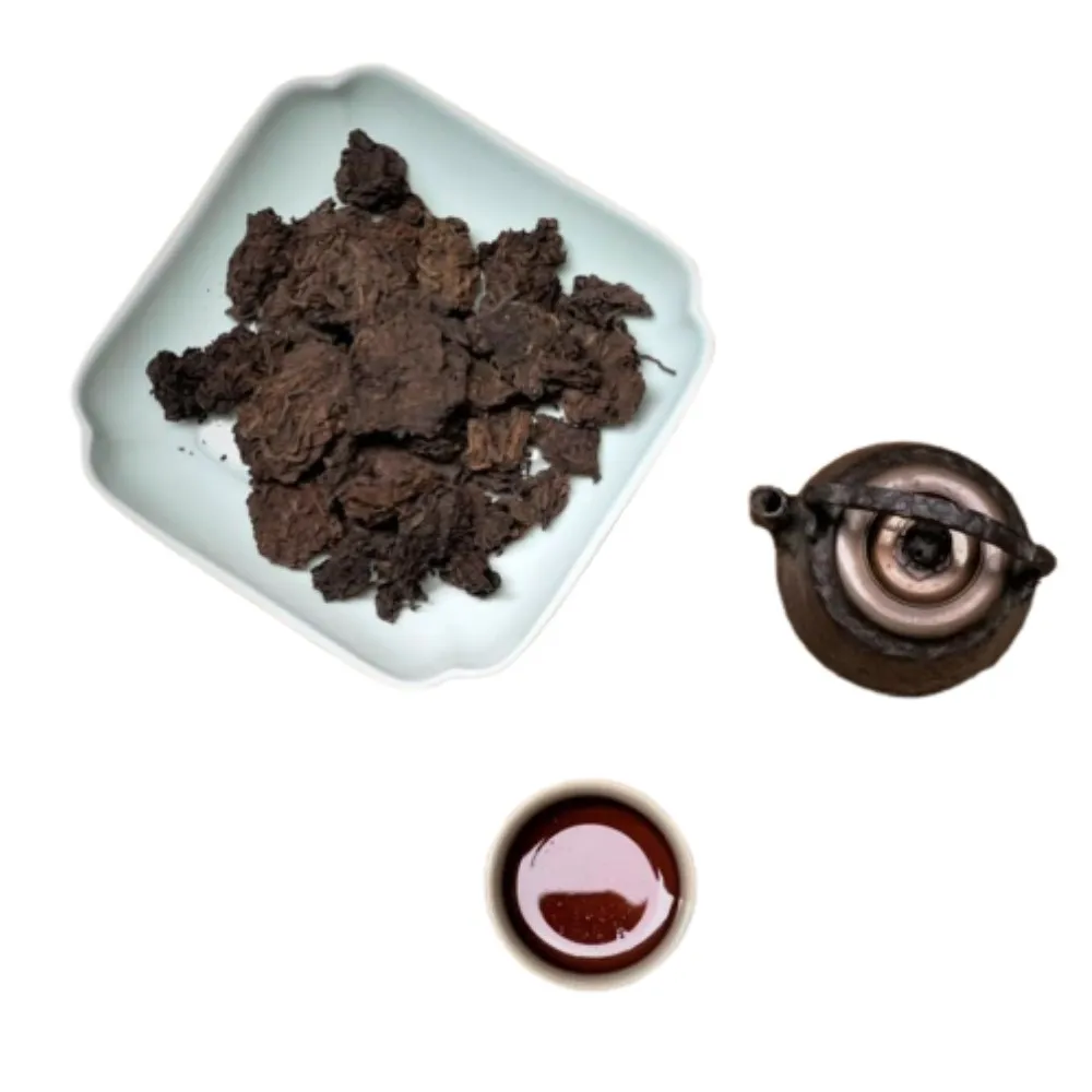 【茶韻】普洱茶1993年勐海茶區老茶頭塊200g/袋X2 茶葉禮盒(熟茶/清甜解膩好夥伴 附小麻袋*2)(中秋禮盒)