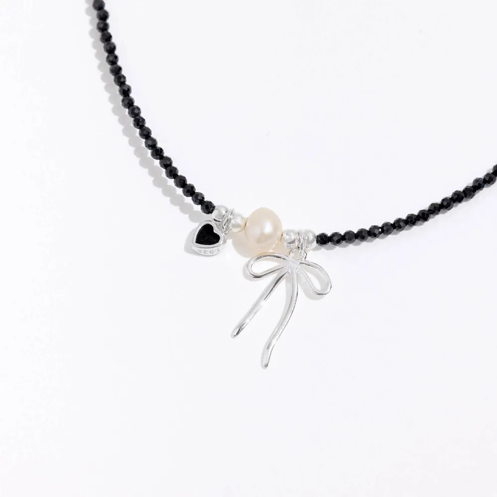 【vacanza】率性蝴蝶結 925純銀飾品 純銀項鍊(抗過敏 情人節禮物 生日禮物)