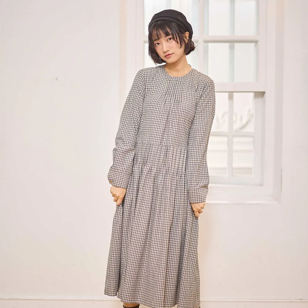 【PINK NEW GIRL】清新日系小格子洋裝 Z1102AD(2色)