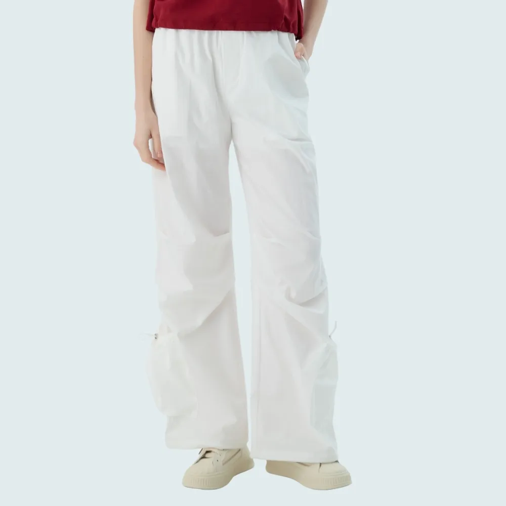 【Qiruo 奇若名品】春夏專櫃精品棉寬版長褲2507C 休閒好穿 