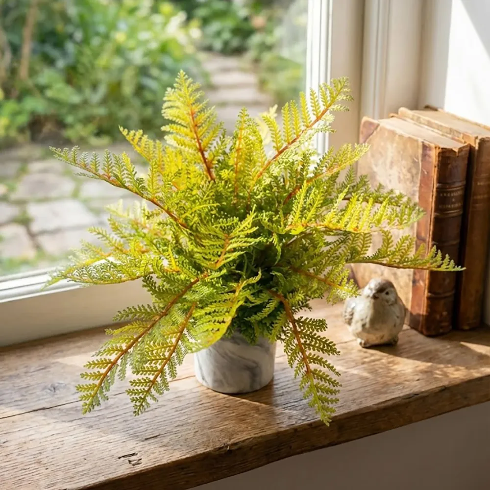 【HUGO DECO 榆果傢飾】高擬真蕨類小品盆栽(人造植栽/仿真植物/綠化/佈置)