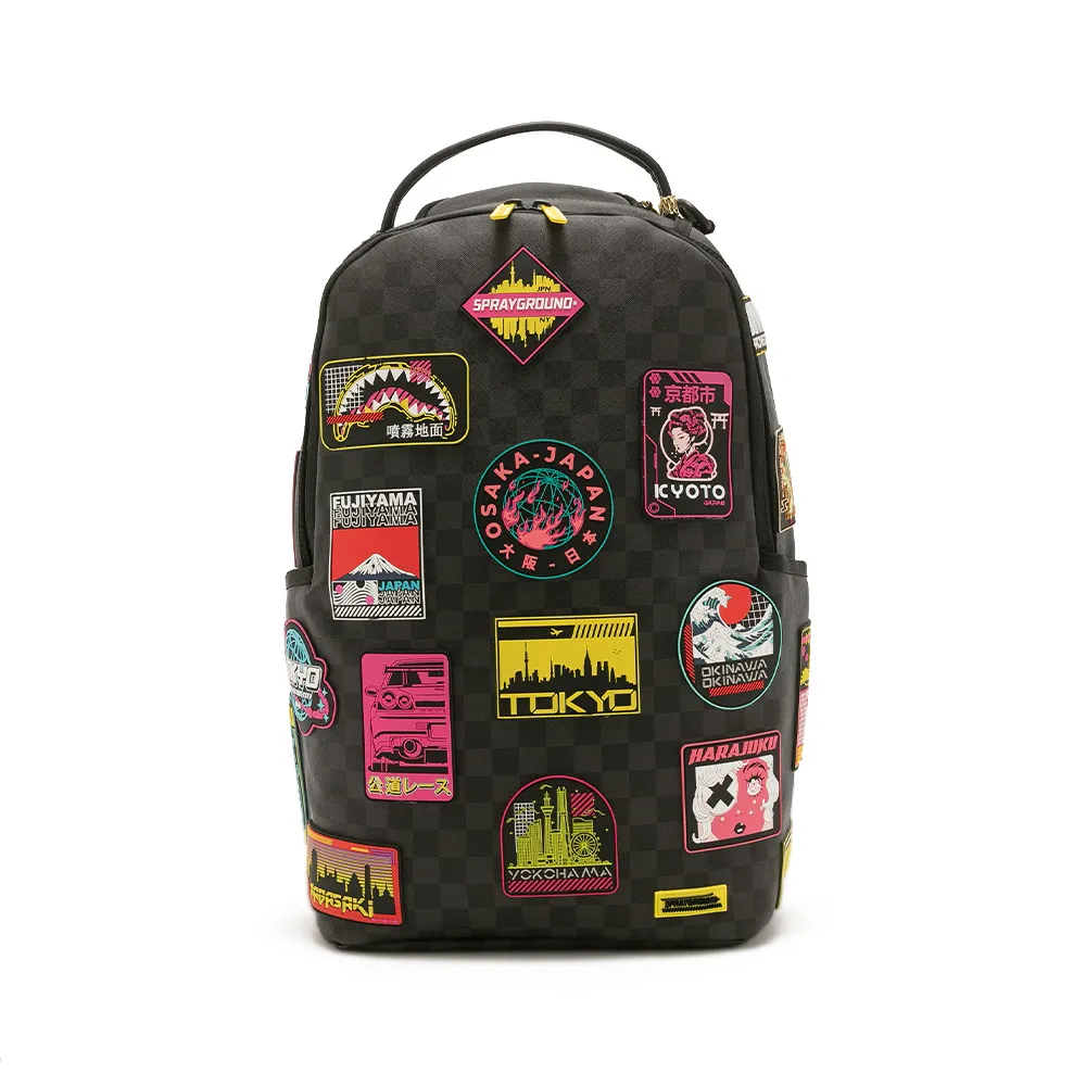 【SPRAYGROUND】全球大亨賽博龐克熊大容量後背包(黑色)