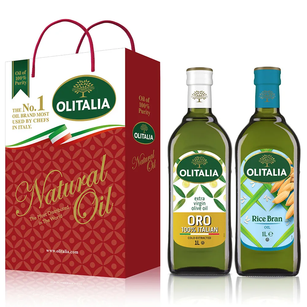 【Olitalia 奧利塔】特級初榨橄欖油+葡萄油禮盒組(1000mlx2瓶)