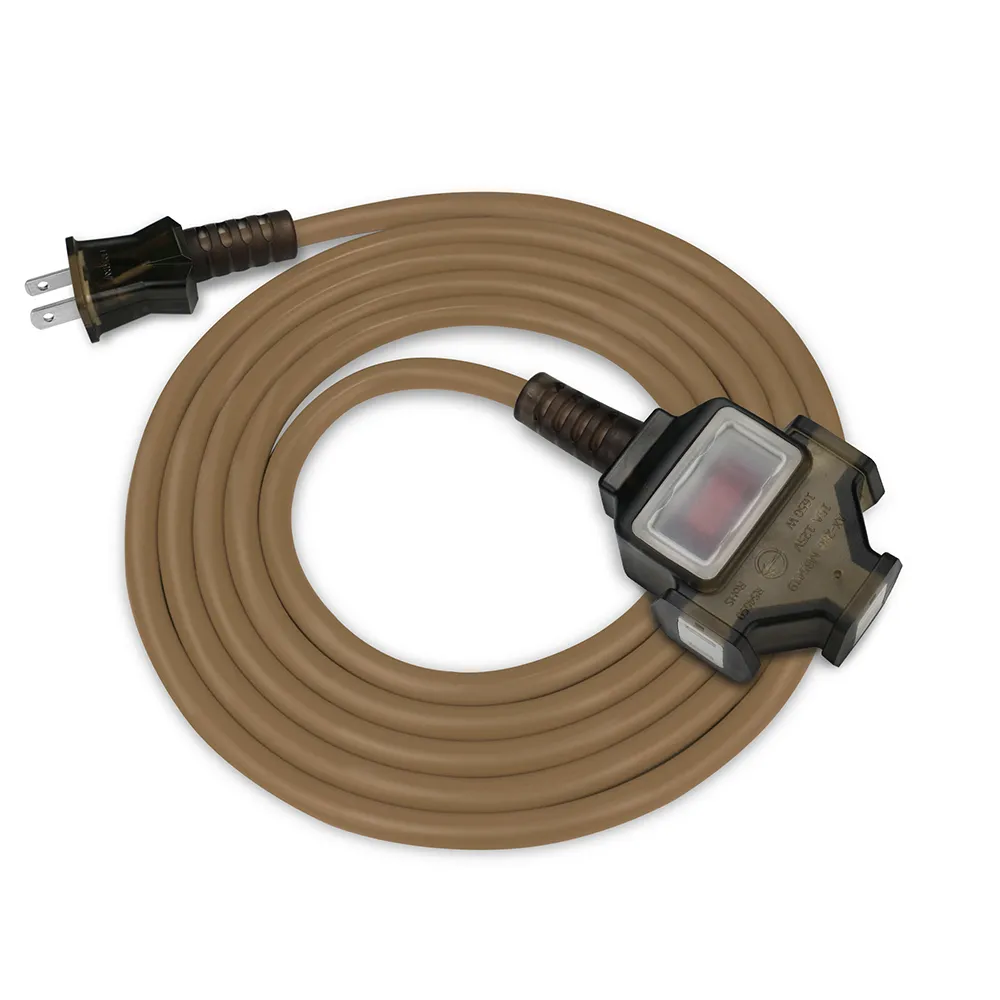 【PowerSync 群加】2P 1擴3插工業用動力延長線/摩卡棕/15M(TU3C1150)