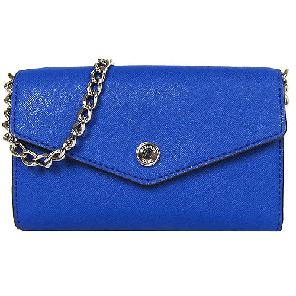 【Michael Kors】圓扣防刮信封斜背包(寶藍/展示品)