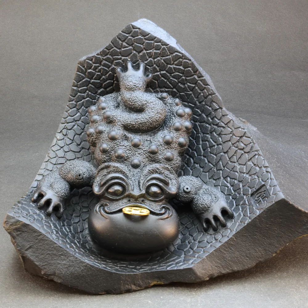 巧藝坊 收藏級精品 壽山石 豆耿石  招財三腳金蟾(純手工製作)