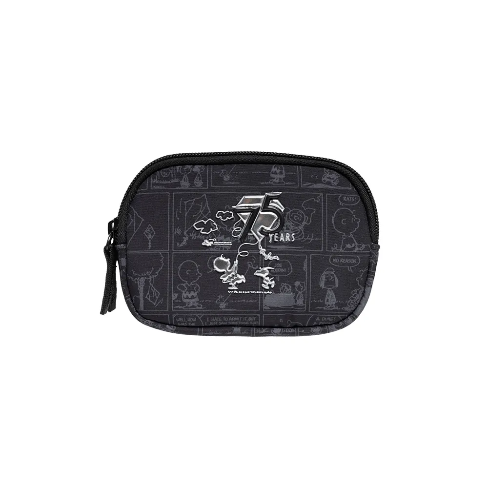 【OUTDOOR】雙11 史努比75週年雙層零錢包-黑色 BCP24Q13BK