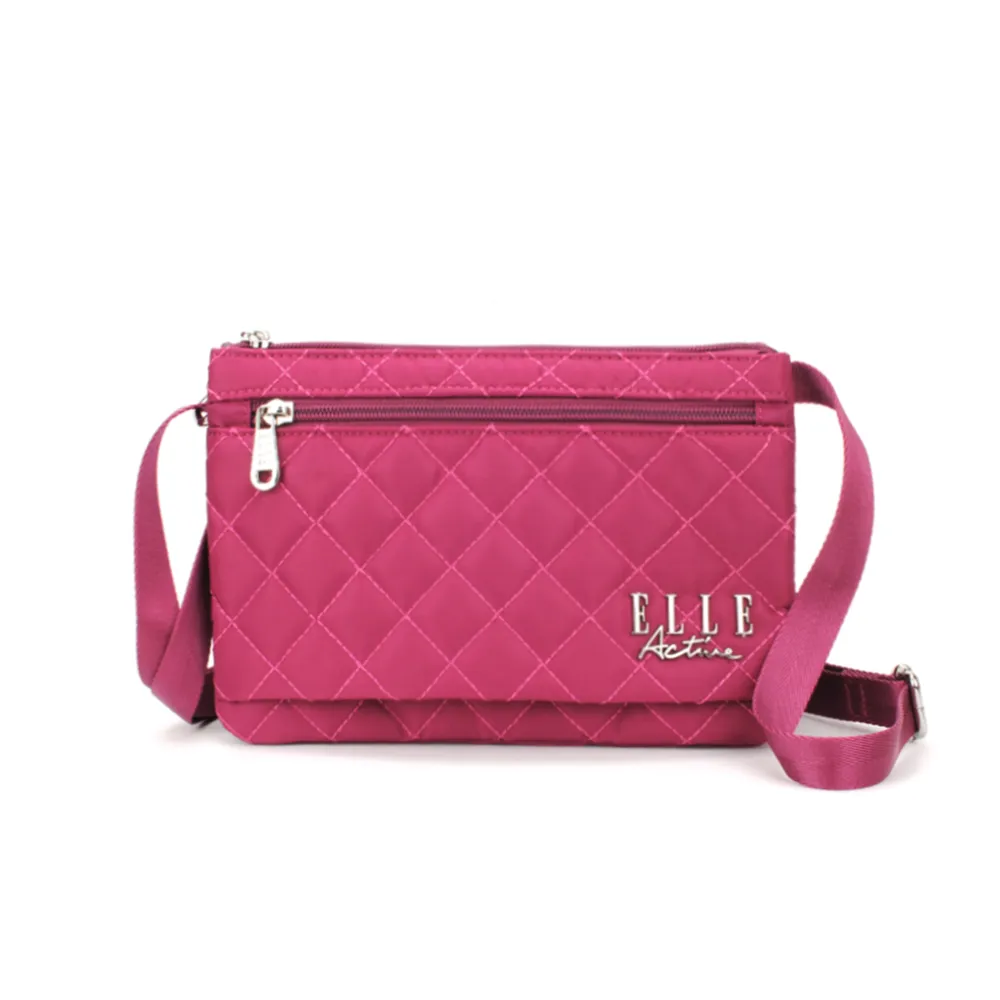 【ELLE ACTIVE】生活印記系列-隨身側背包/斜背包-小(桃紅色)