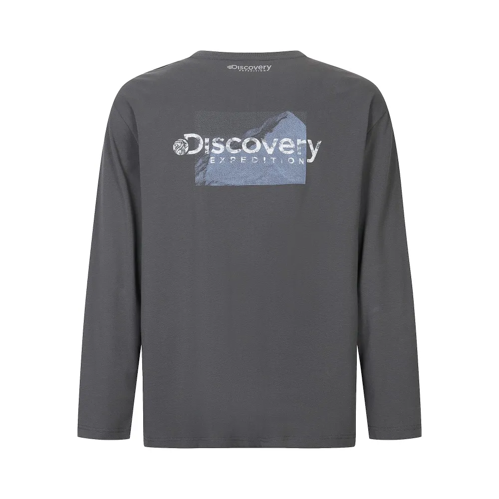 【Discovery Expedition】山峰印花長袖上衣 長袖T恤 機能上衣(DXRL2A054-GRD)