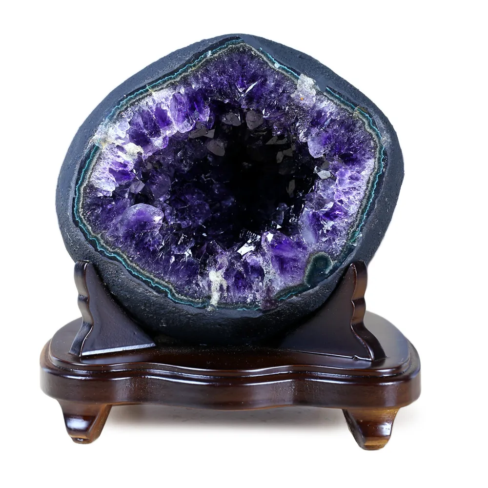 【開運方程式】紫晶洞l紫水晶洞豔紫心型錢袋子AGU678(4.0kg烏拉圭錢袋子)