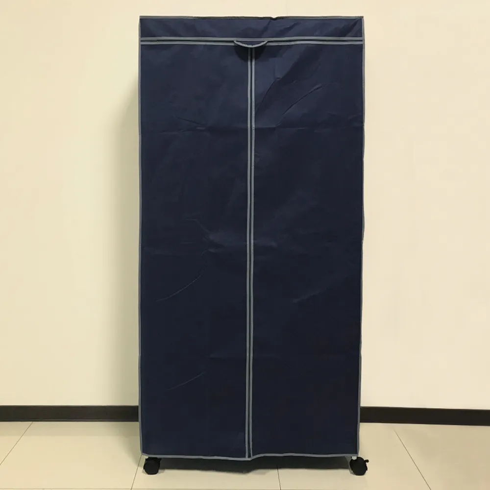【A+Courbe】MIT耐重三層架-附輪+衣桿+布套隨機45x90x185cm(鐵架/置物架/層架/鐵力士架/收納架/架子)