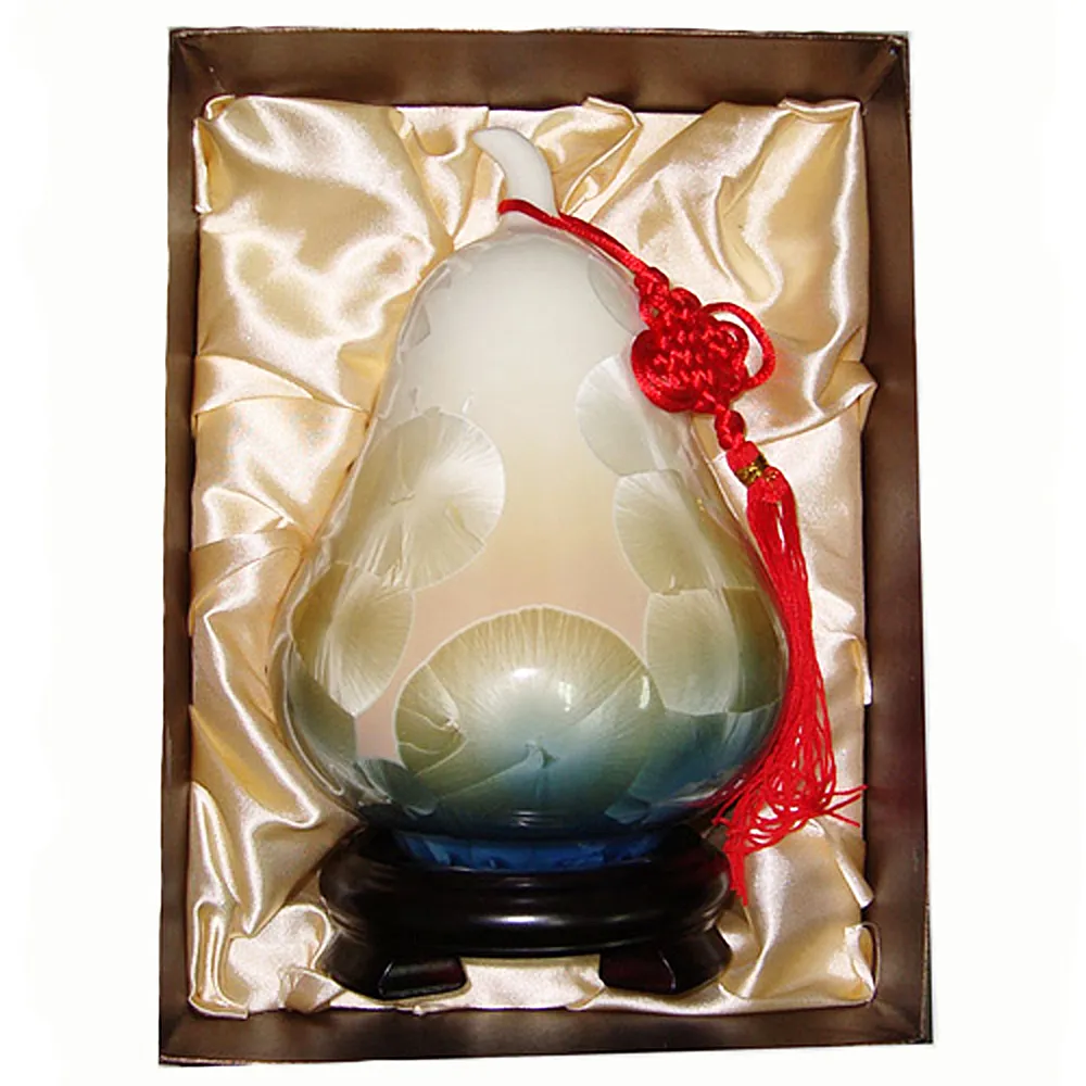 【開運陶源】聚寶盆 葫蘆甕 結晶釉瓷器 寓意 福祿壽-台灣首席結晶釉大師 彭文雄- 送禮首選!(7inch福到)